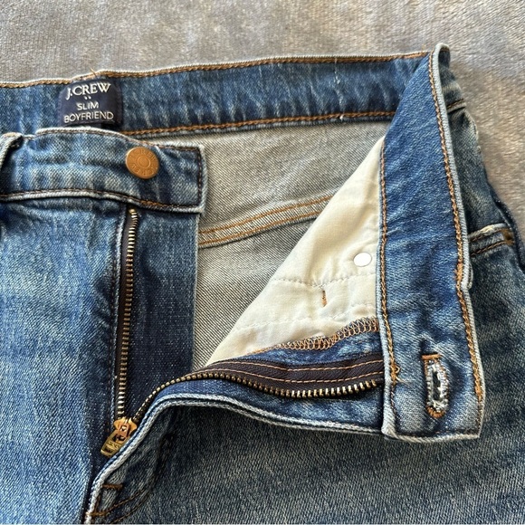 J. Crew Mid-Rise Denim Slim Distressed Boyfriend Blue Jeans J Crew Size 27 - Picture 9 of 13